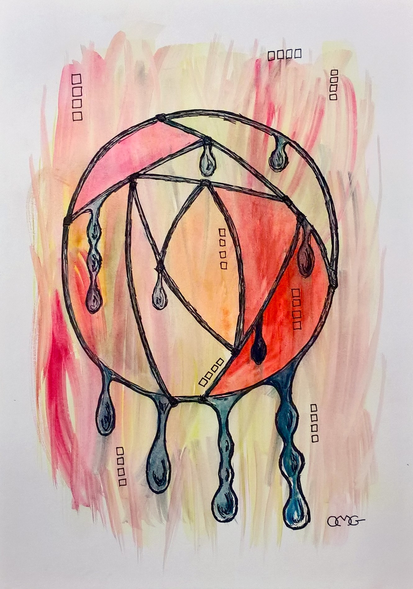 The Melted Rose Water colour painting