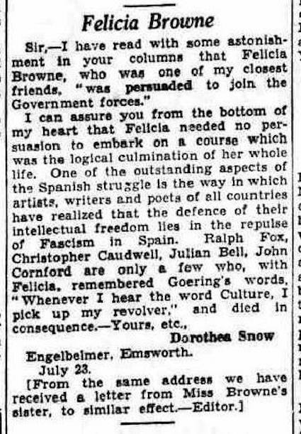 FeliciaBrownePortsmouth Evening News 26 July 1937