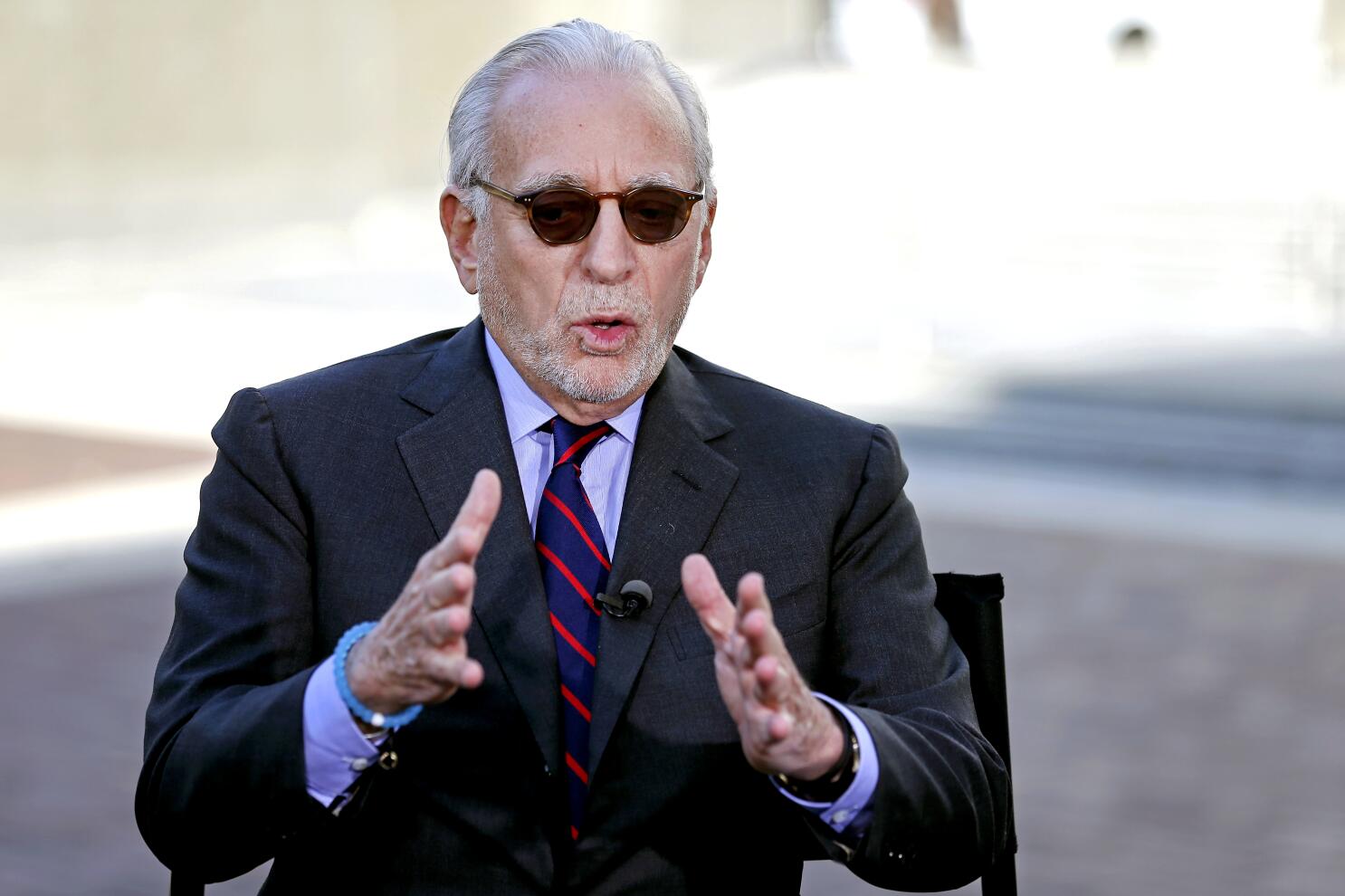 FILE - Trian Partners hedge fund manager Nelson Peltz is interviewed by CNBC's Sara Eisen after Procter & Gamble's annual shareholders meeting, Tuesday, Oct. 10, 2017, in Cincinnati. Peltz is fighting for a seat on the board of Walt Disney Co., claiming that the theme park and media company is struggling with self-inflicted problems. Peltz’s attempt to join Disney’s board comes just months after the company brought back longtime CEO Bob Iger to lead Disney again. (Kareem Elgazzar/The Cincinnati Enquirer via AP)